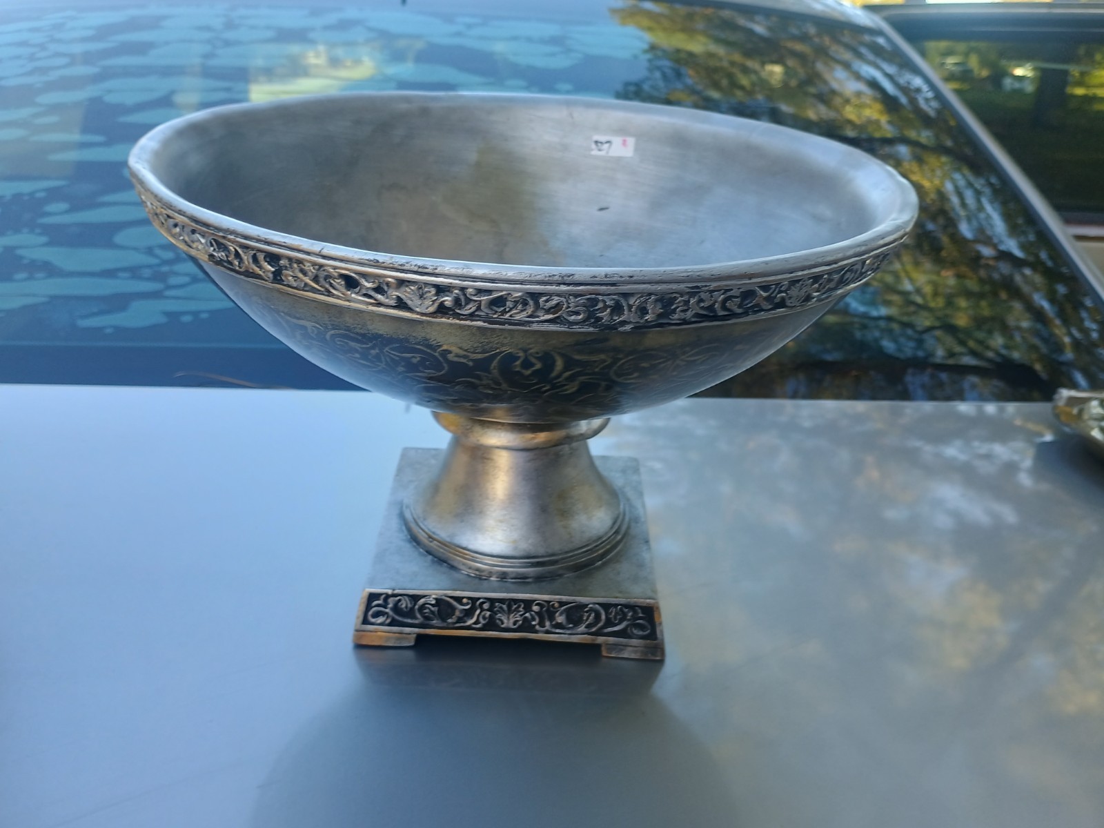 Large Heavy Metal Bowl Vintage Handmade In Mexico Pewter Spanish. Decor Large Heavy Metal Bowl Vintage Handmade In Mexico Pewter Spanish. Decor