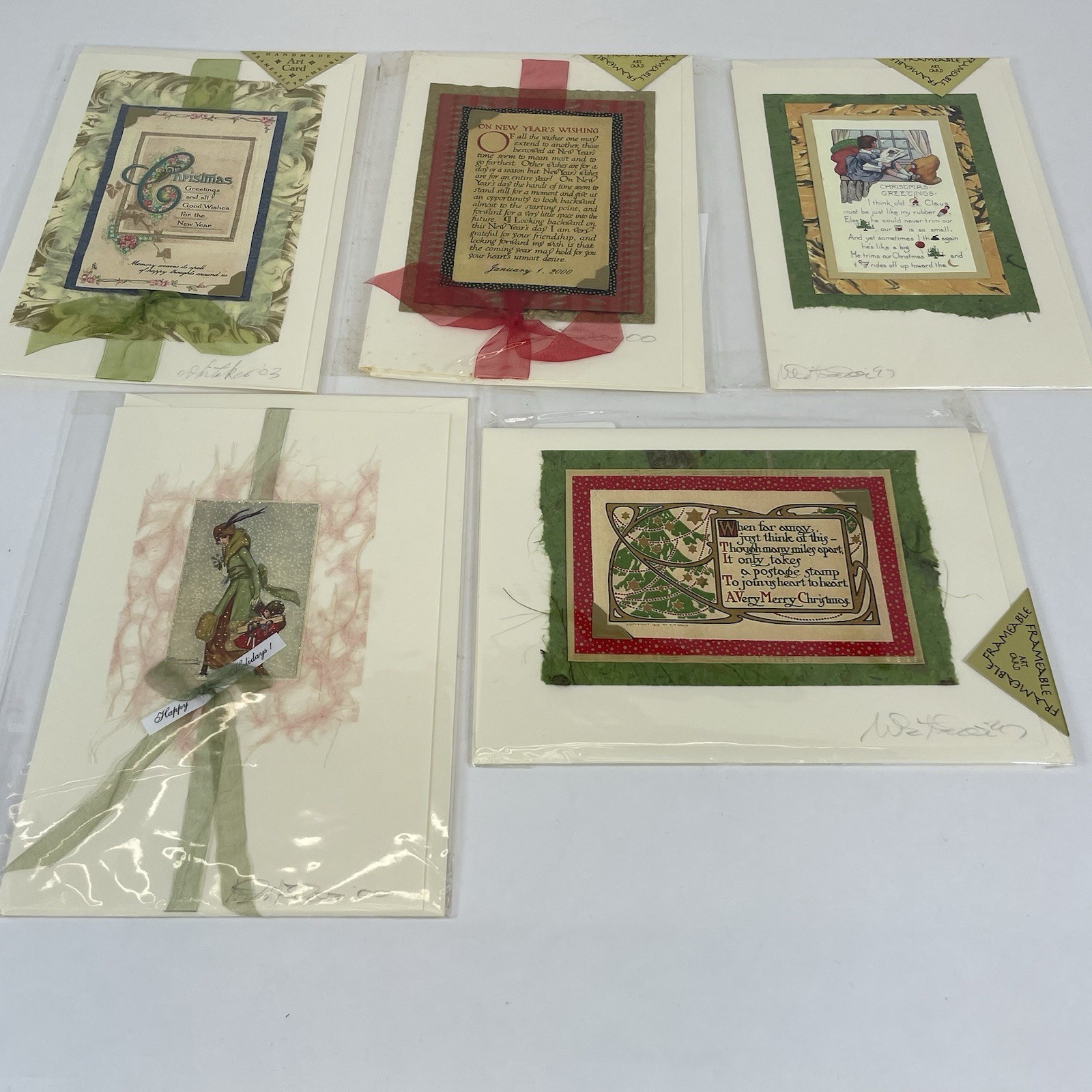 Vintage Crane & Co Handcrafted Art Cards Carolyn Whitaker Lot of 5 New Sealed #2 Vintage Crane & Co Handcrafted Art Cards Carolyn Whitaker Lot of 5 New Sealed #2