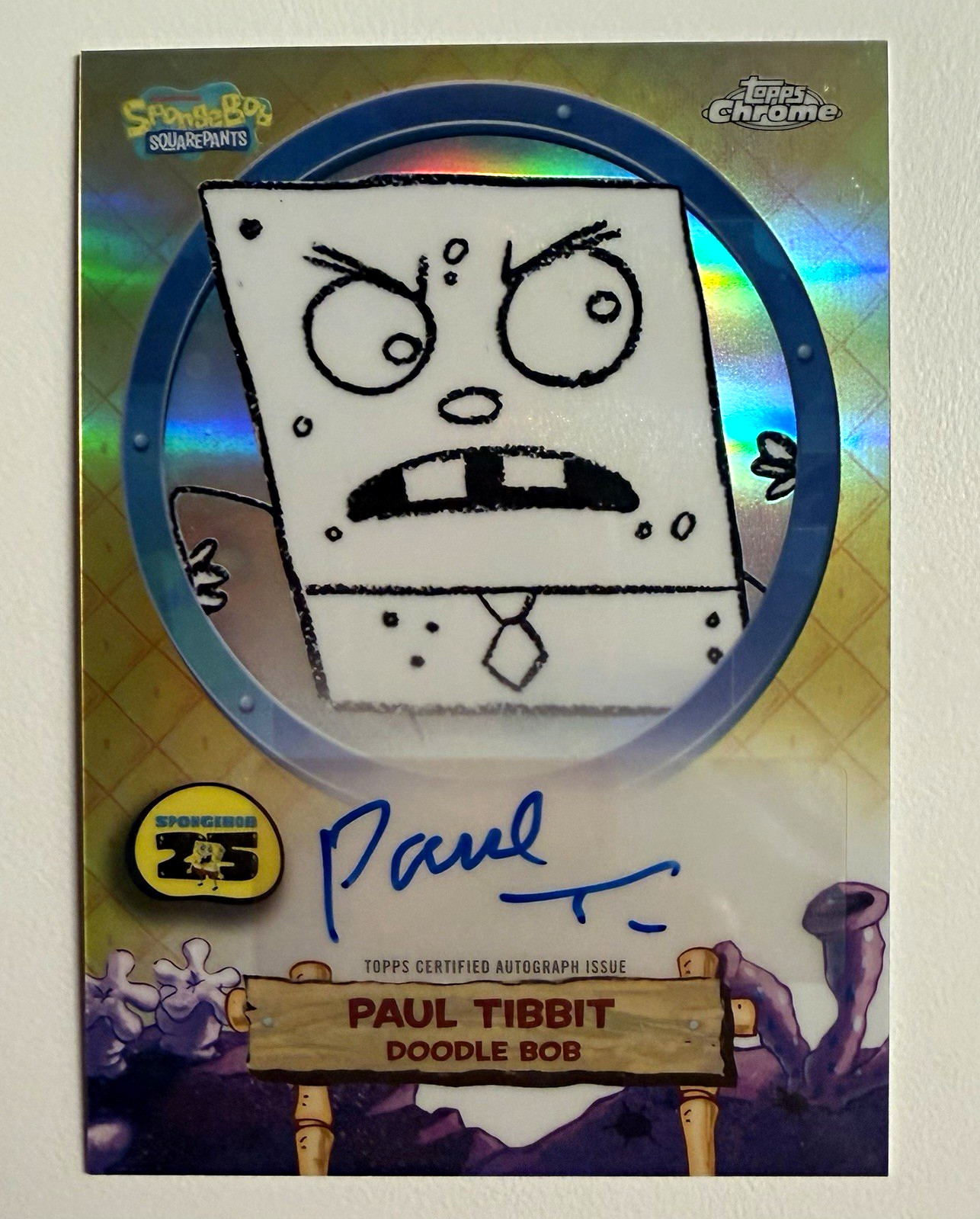 2025 Topps SpongeBob Chrome DoodleBob Paul Tibbit Solo Autograph SA-DO 2025 Topps SpongeBob Chrome DoodleBob Paul Tibbit Solo Autograph SA-DO