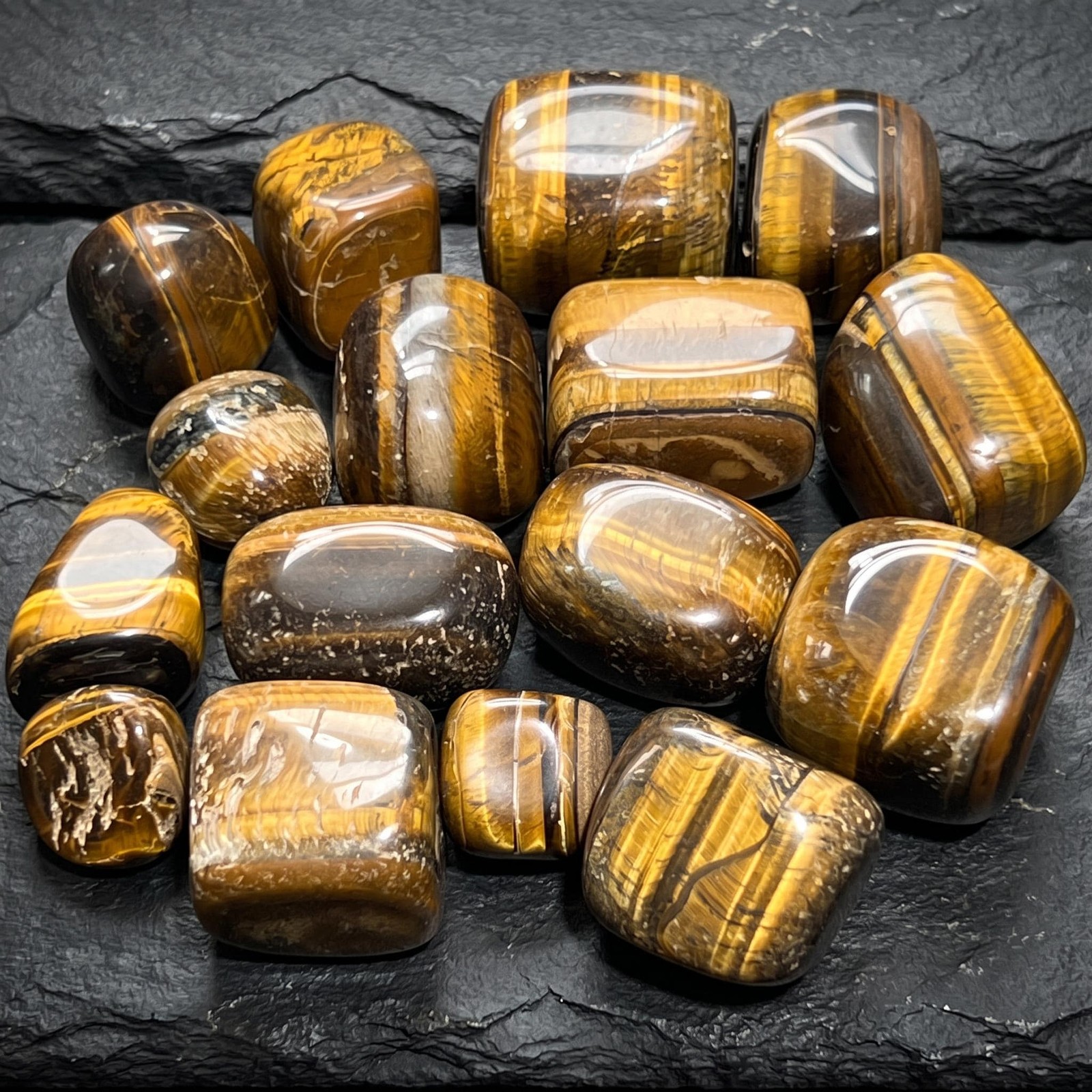Tigers Eye Tumbled Stones (By The Piece or Pound) Genuine Mineral Tigers Eye Tumbled Stones (By The Piece or Pound) Genuine Mineral