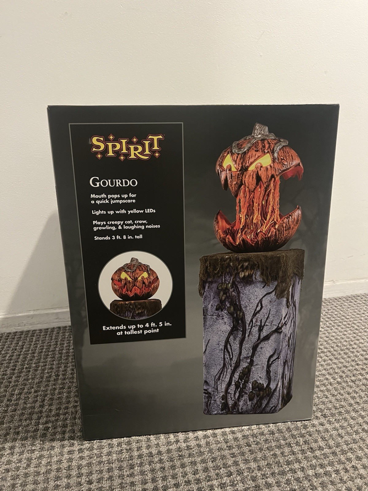 Spirit Halloween Gourdo 3’8” Animatronic NEW IN BOX Halloween Pumpkin Spirit Halloween Gourdo 3’8” Animatronic NEW IN BOX Halloween Pumpkin
