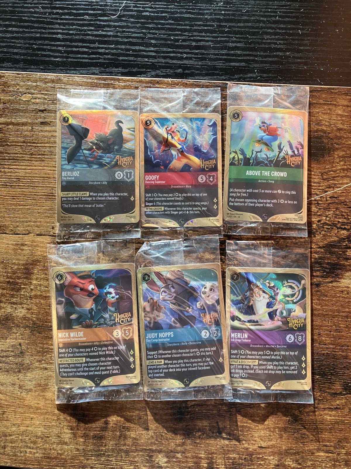 Disney Lorcana Hyperia City Complete Prerelease Promo Set Of 6 Disney Lorcana Hyperia City Complete Prerelease Promo Set Of 6