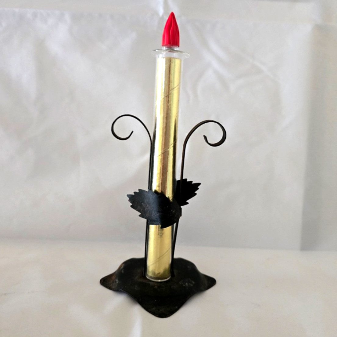 Vintage Antique Perfume Bottle Bouton Candle Wrought Iron Look Holder 1928 Vintage Antique Perfume Bottle Bouton Candle Wrought Iron Look Holder 1928