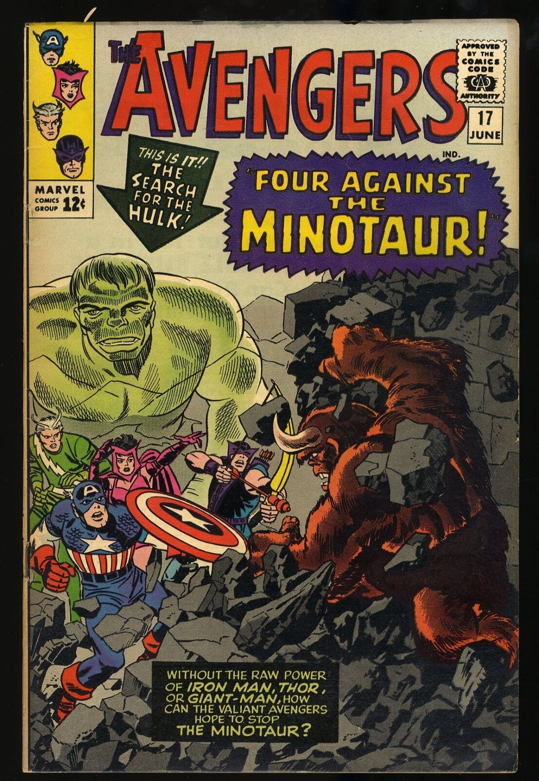 Avengers #17 VF- 7.5 Hulk Captain America Stan Lee Marvel 1965