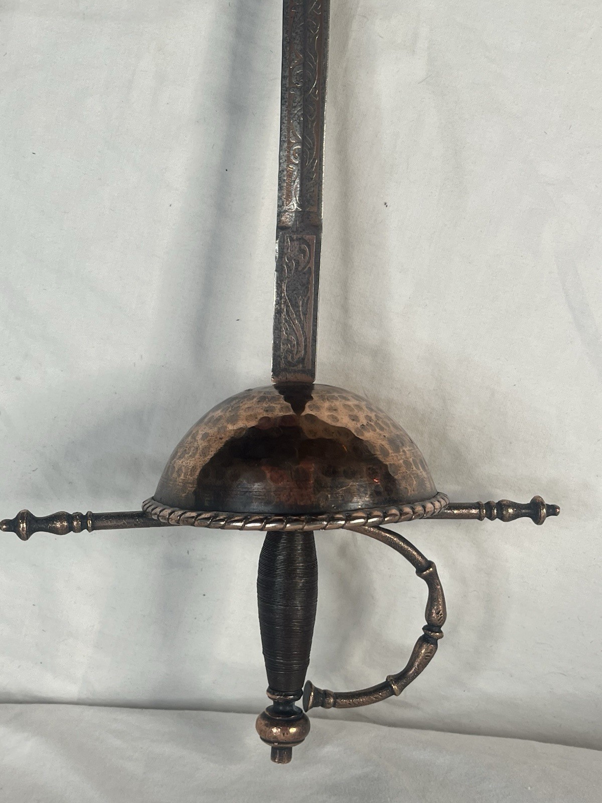 Antique Spanish-style Bronze And Steel hilt rapier , 42in Antique Spanish-style Bronze And Steel hilt rapier , 42in