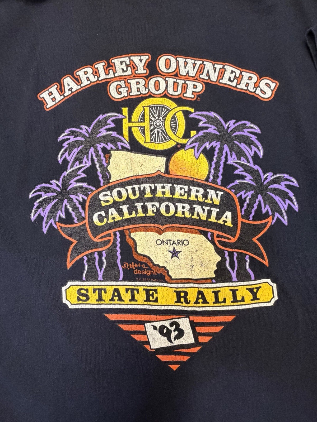 Vintage 1993 Harley HOG California State Rally T Shirt 3XL S Stitch RK Stratman Vintage 1993 Harley HOG California State Rally T Shirt 3XL S Stitch RK Stratman