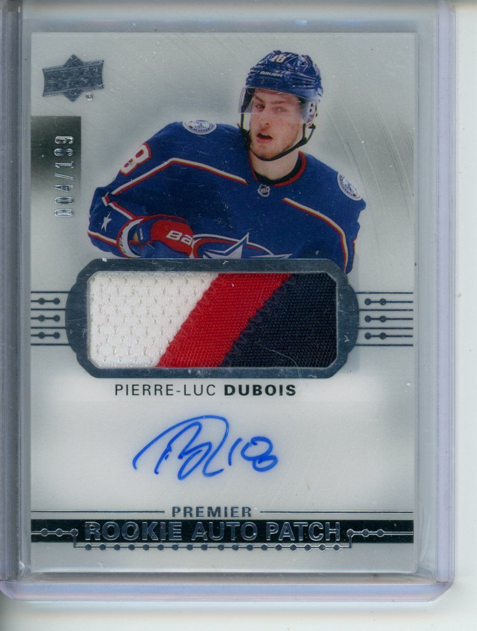 2017-18 UD Premier Hockey Pierre-Luc Dubois /199 Rookie Patch Auto RPA Autograph