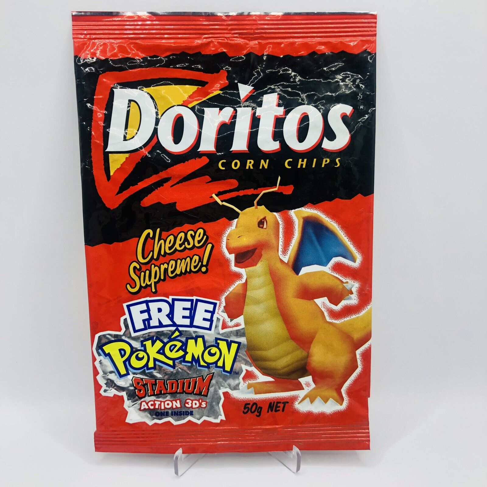 HOLY GRAIL Pokemon Stadium Action 3D Tazo Doritos Red￼ Chip Packet ￼2000 Promo