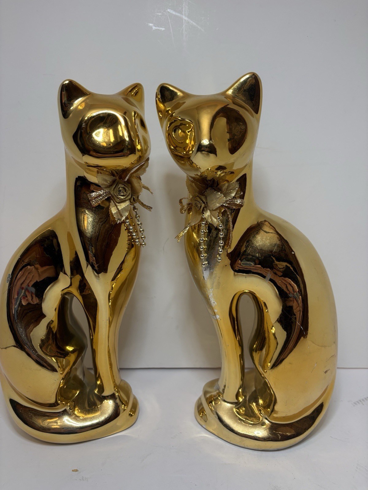 VTG Ceramic Cat MCM Art Deco Hollywood Regency Style Statue 11