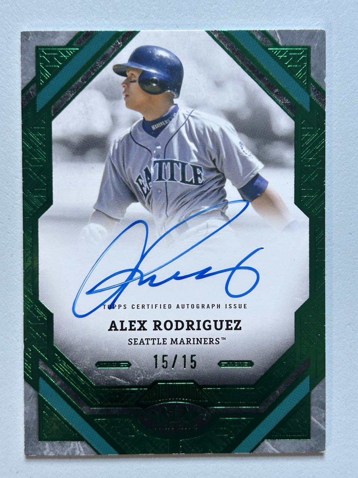 2025 Topps Tier One - Alex Rodriguez Auto 15/15 Green Foil Mariners #T1A-ARO 2025 Topps Tier One - Alex Rodriguez Auto 15/15 Green Foil Mariners #T1A-ARO