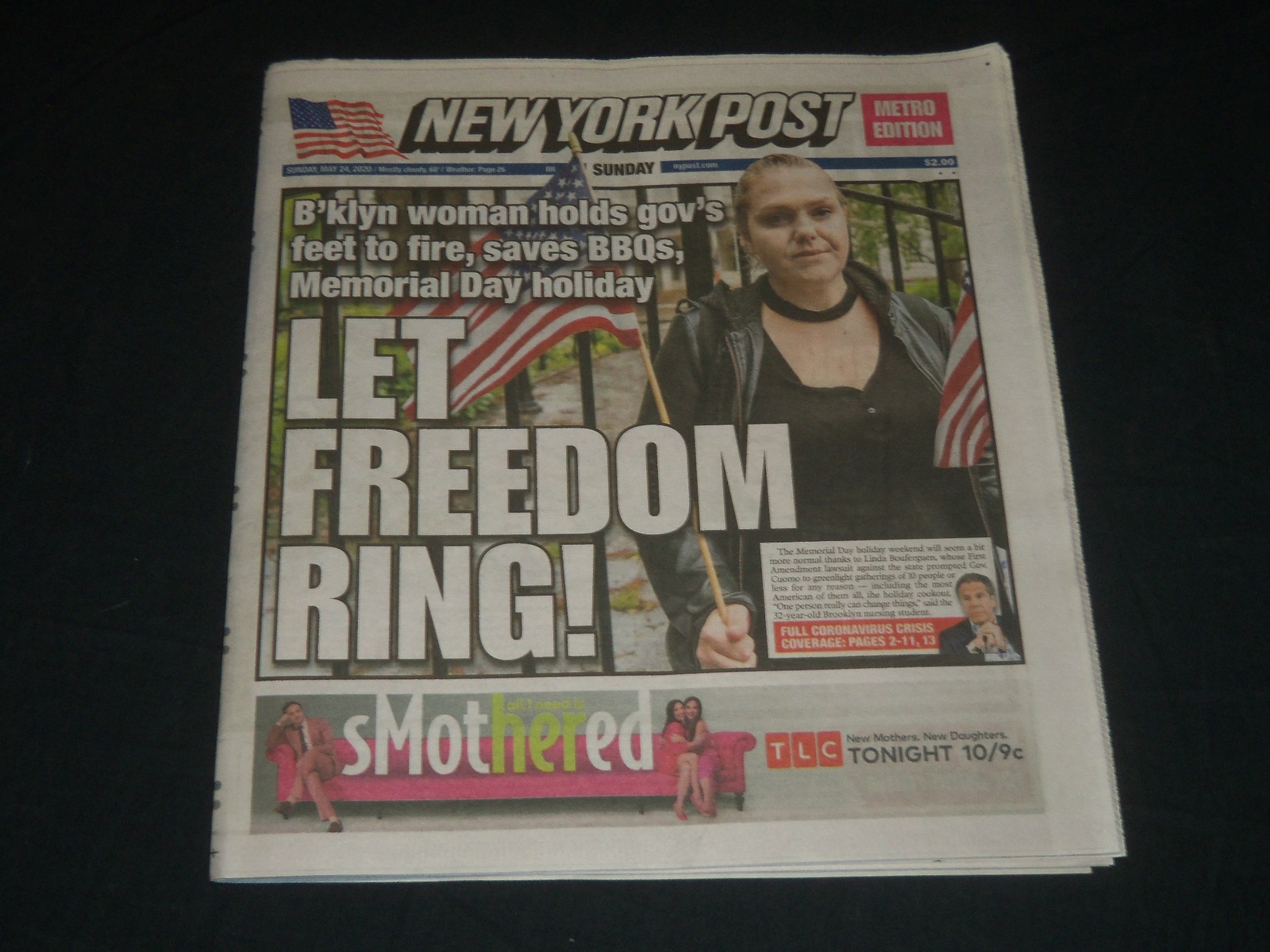 2020 MAY 24 NEW YORK POST NEWSPAPER - LET FREEDOM RING - MEMORIAL DAY HOLIDAY 2020 MAY 24 NEW YORK POST NEWSPAPER - LET FREEDOM RING - MEMORIAL DAY HOLIDAY