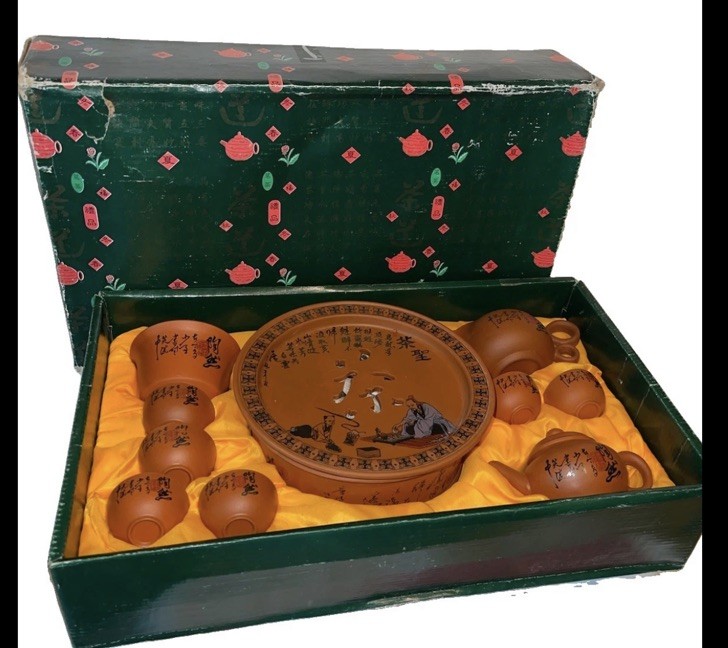 Nice Vintage Terra Cotta Pottery Asian Boxed Tea Set 14 Piece Nice Vintage Terra Cotta Pottery Asian Boxed Tea Set 14 Piece
