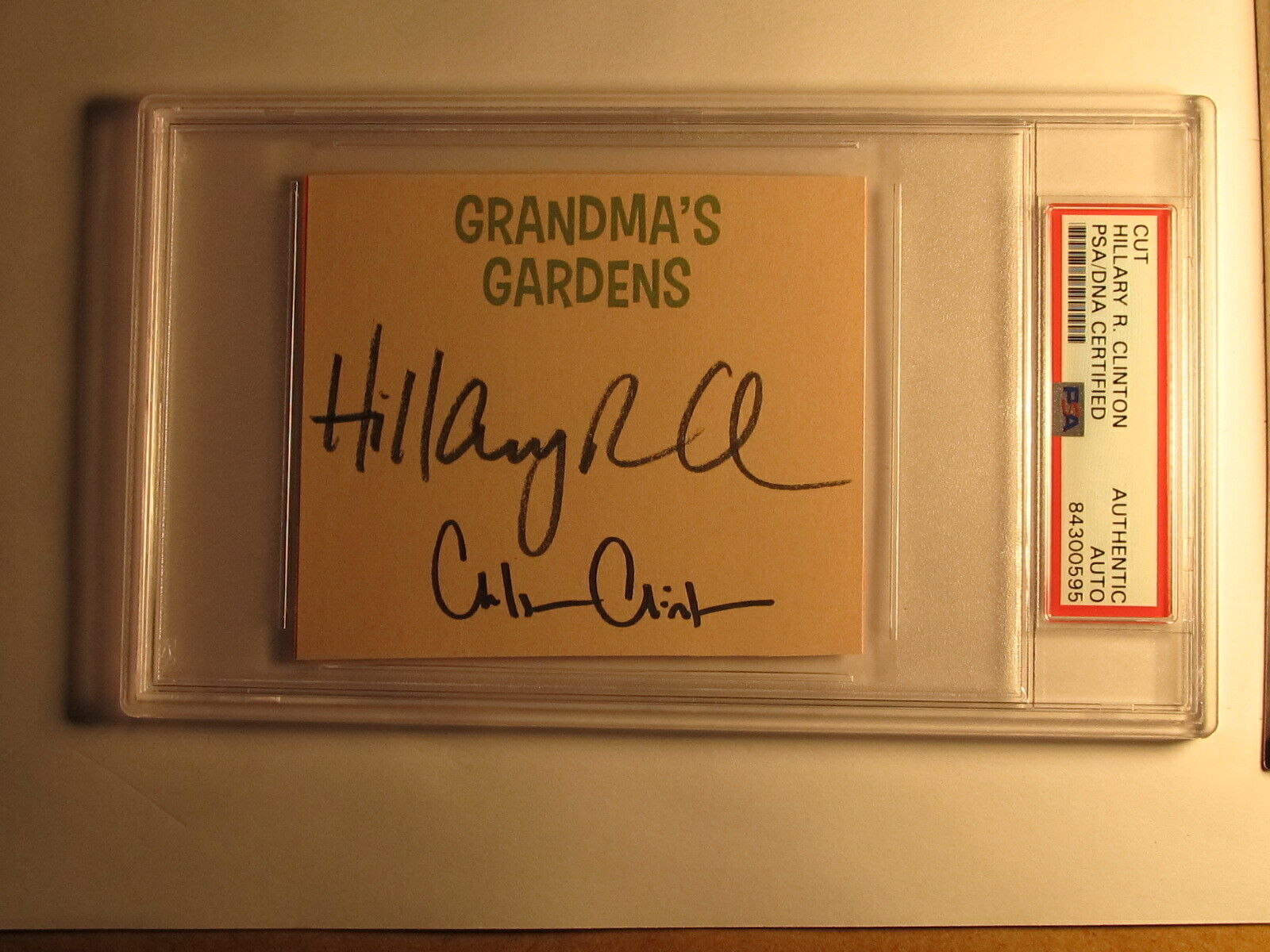 Hillary Clinton PSA/DNA Certified Autograph Signed Book Plate Slabbed