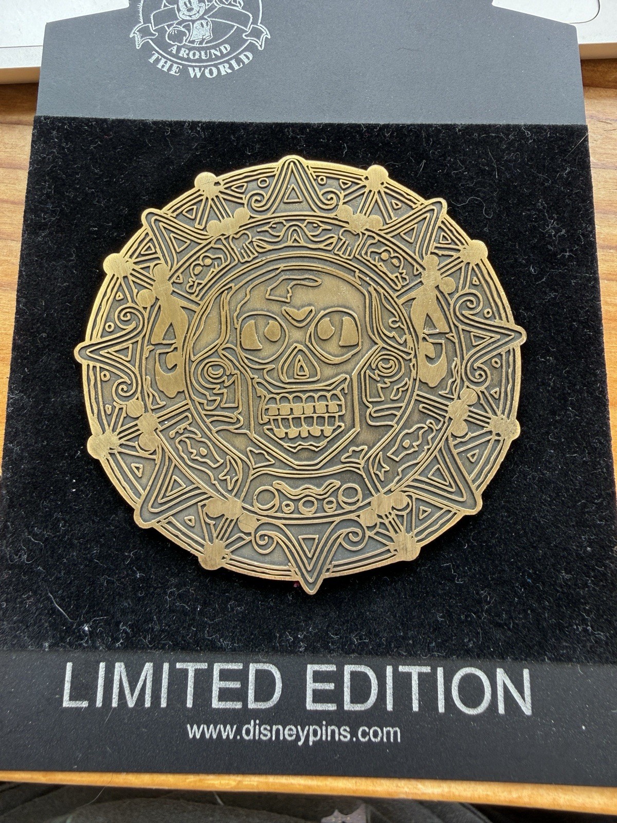 Disney RARE Pin Pirates of the Caribbean Aztec Coin Proof Large Jumbo LE 500 