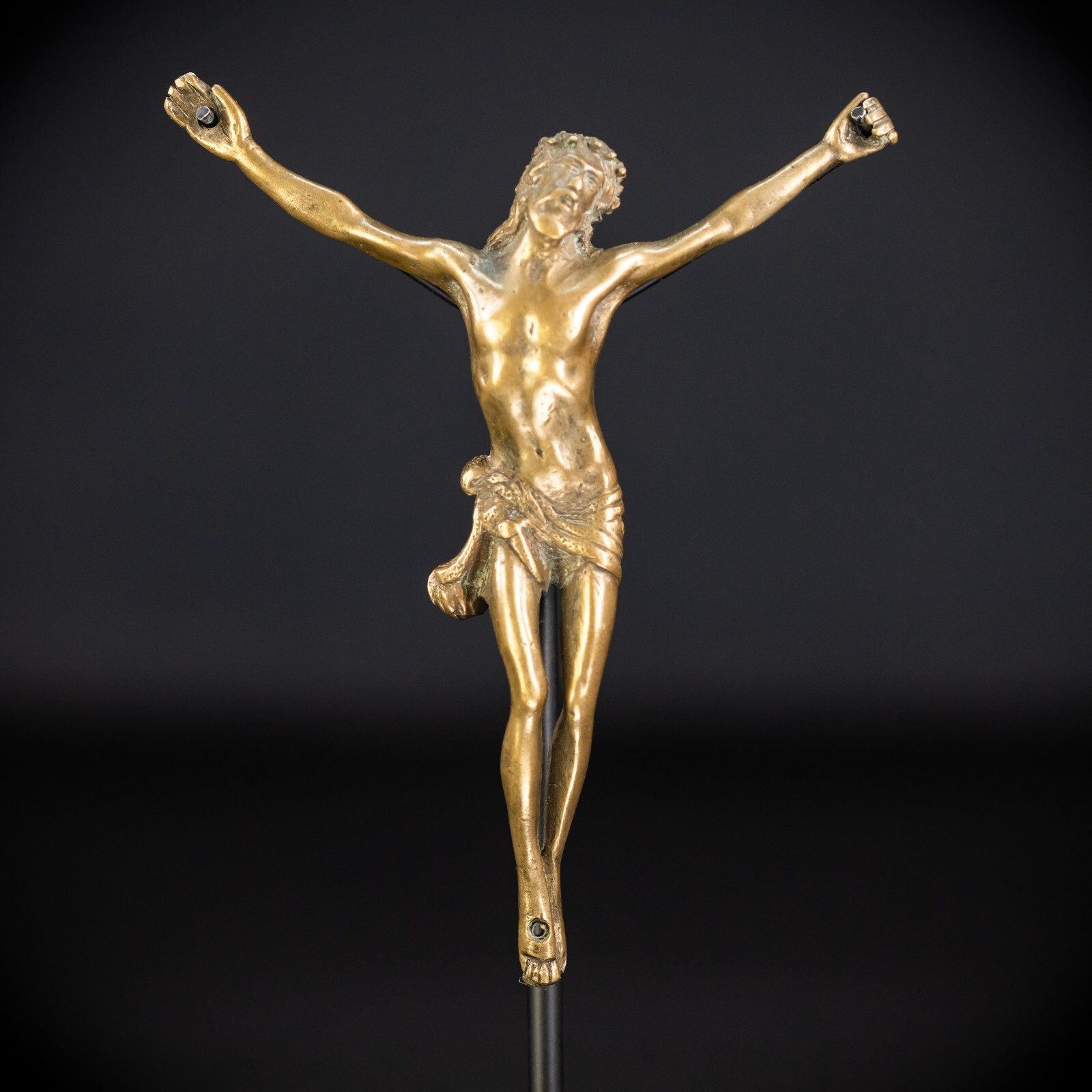 A RARE 1700s Corpus Christi Bronze Statue | 18th C Jesus Christ Figure | 3.9