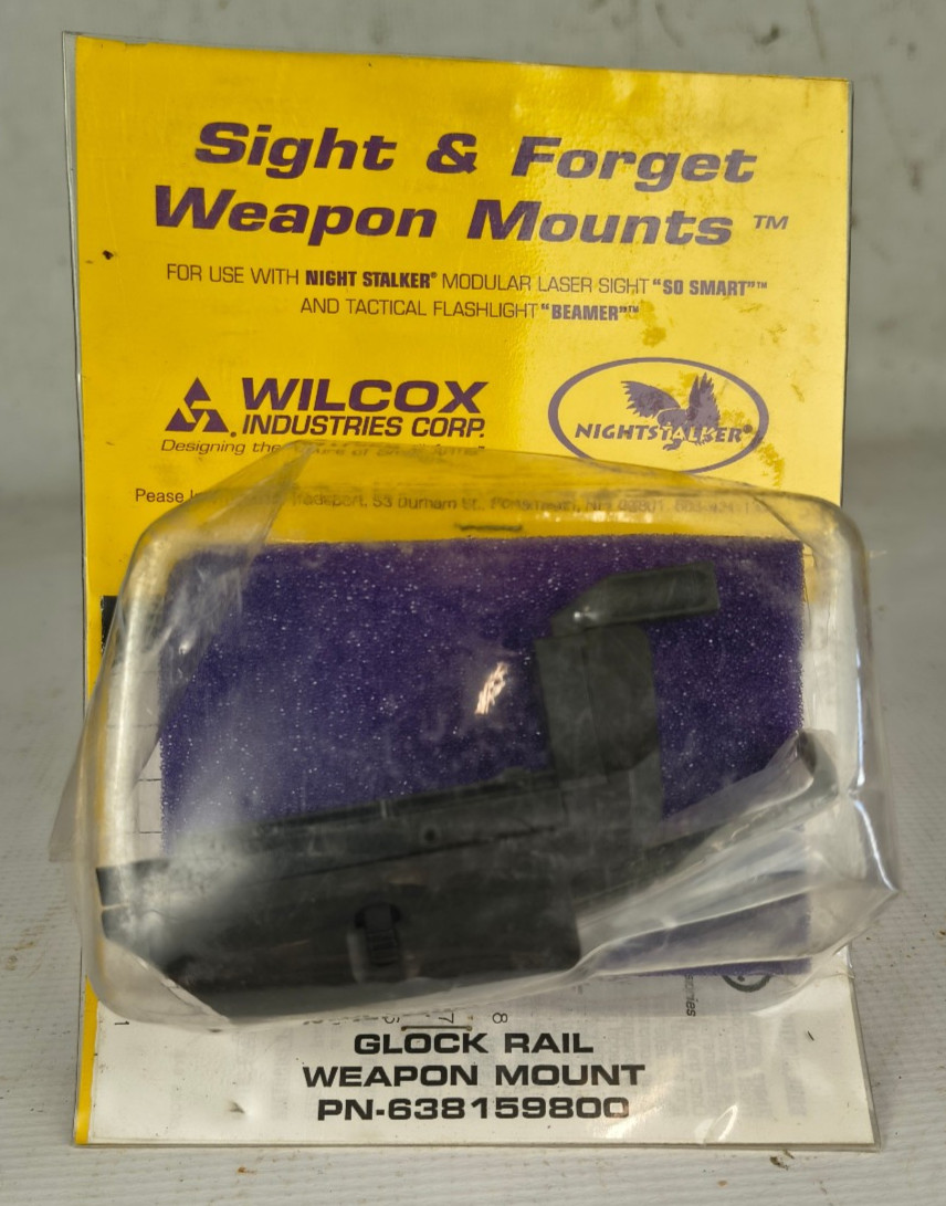 Wilcox Nightstalker Glock Rail Mount PN-638159800 New Old Stock - Vintage - NEW Wilcox Nightstalker Glock Rail Mount PN-638159800 New Old Stock - Vintage - NEW