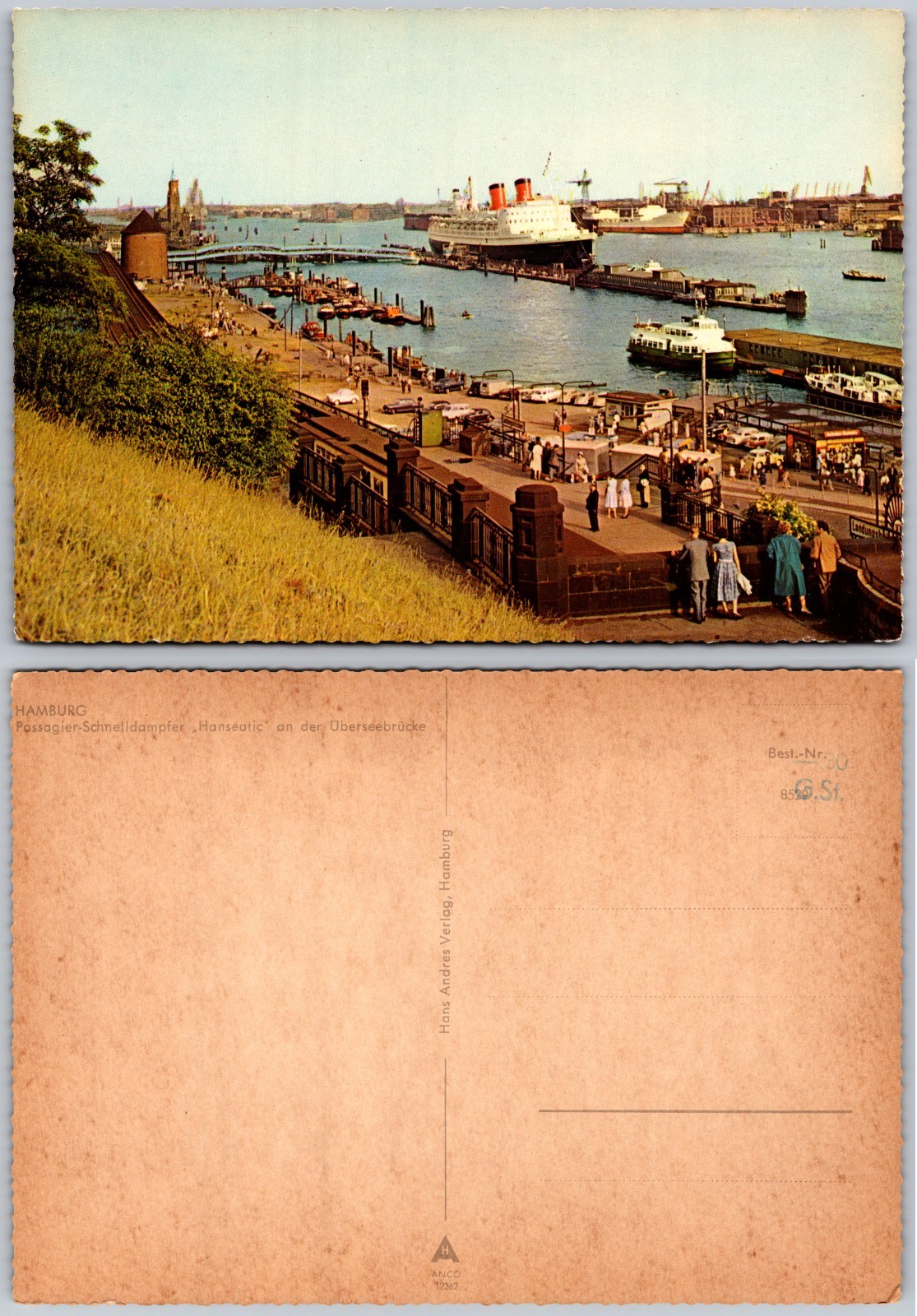 Continental Hamburg Harbor Germany Postcard
