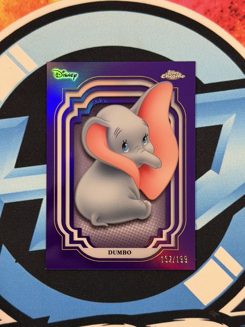 2024 Topps Chrome Disney Dumbo Purple Refractor /199 #14 MG3 2024 Topps Chrome Disney Dumbo Purple Refractor /199 #14 MG3