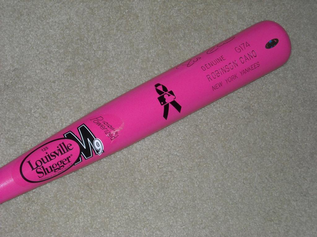 Robinson Cano H&B 2012 Mother\'s Day Signed Pink Game Bat New York Yankees
