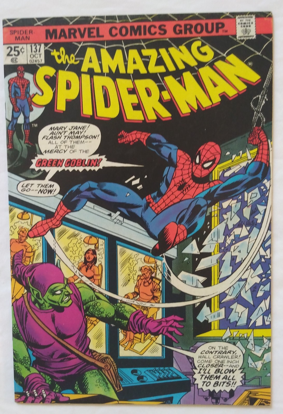 Amazing Spider-Man #137 Vintage Marvel Comic Green Goblin Aunt May Mary Jane Amazing Spider-Man #137 Vintage Marvel Comic Green Goblin Aunt May Mary Jane