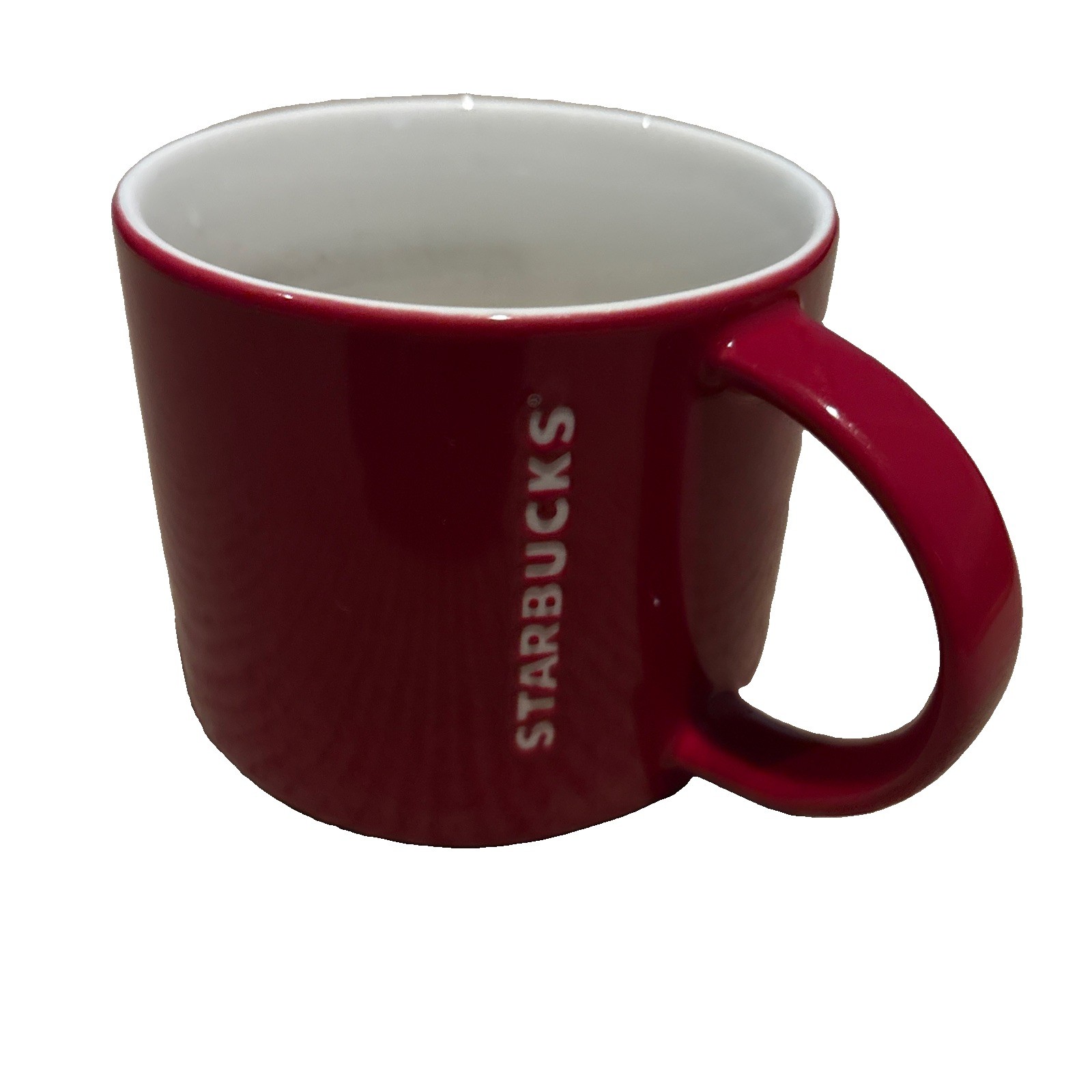 Starbucks 2012 Red New Bone China Mug White Interior