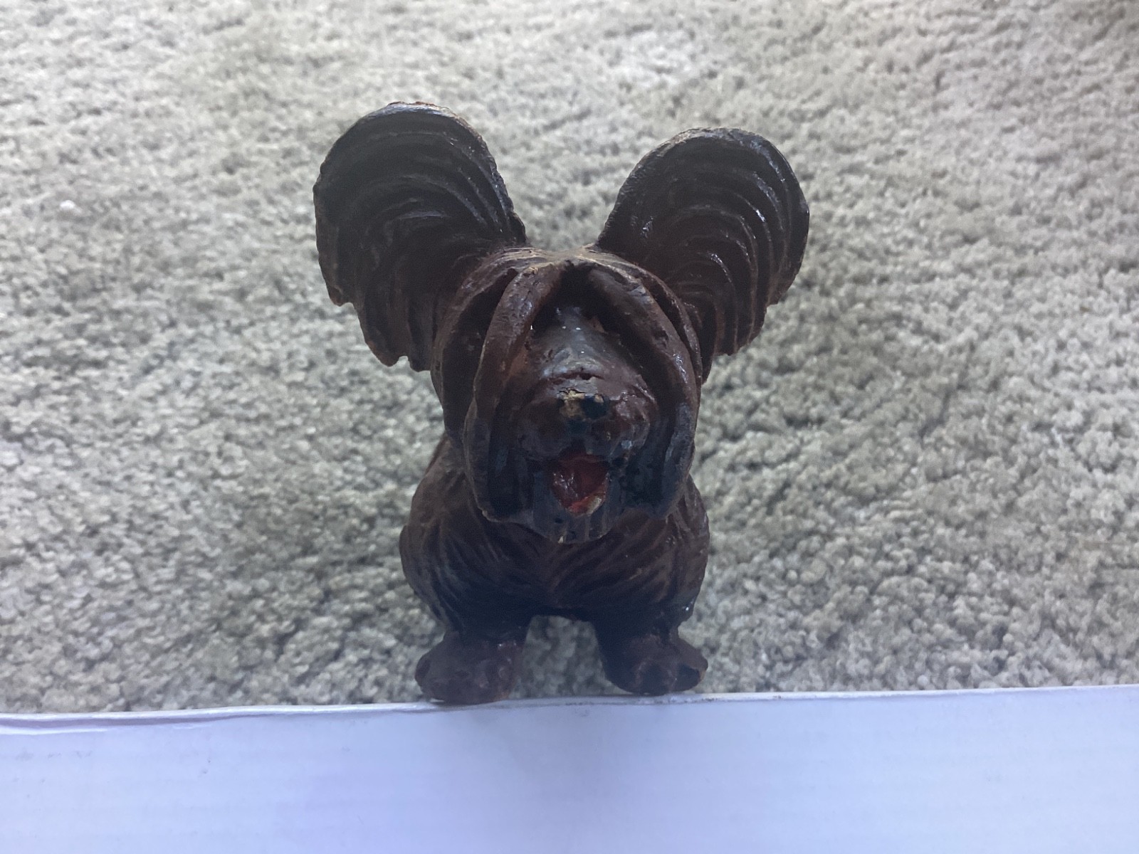 Vintage Syroco Wood Composition, PAPILLON dog statue, 4.5 inches Vintage Syroco Wood Composition, PAPILLON dog statue, 4.5 inches