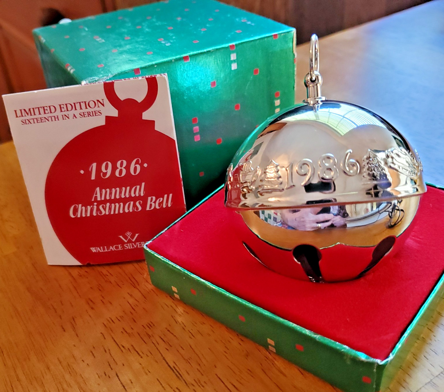 Wallace 16th Annual Christmas Sleigh Bell 1986-Box & Card Beautiful Silverplate Wallace 16th Annual Christmas Sleigh Bell 1986-Box & Card Beautiful Silverplate