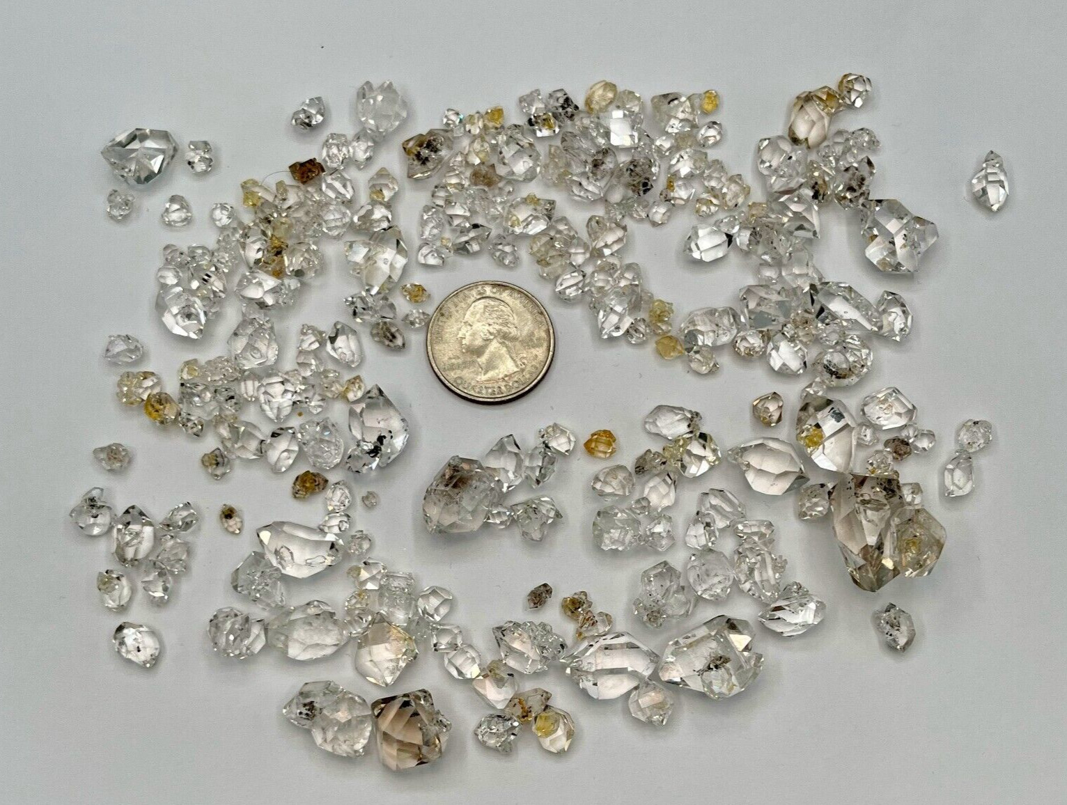 100 Grams of A/AA Grade Micro Herkimer Diamond Clusters, 3-12mm, 85-100% Flawles 100 Grams of A/AA Grade Micro Herkimer Diamond Clusters, 3-12mm, 85-100% Flawles