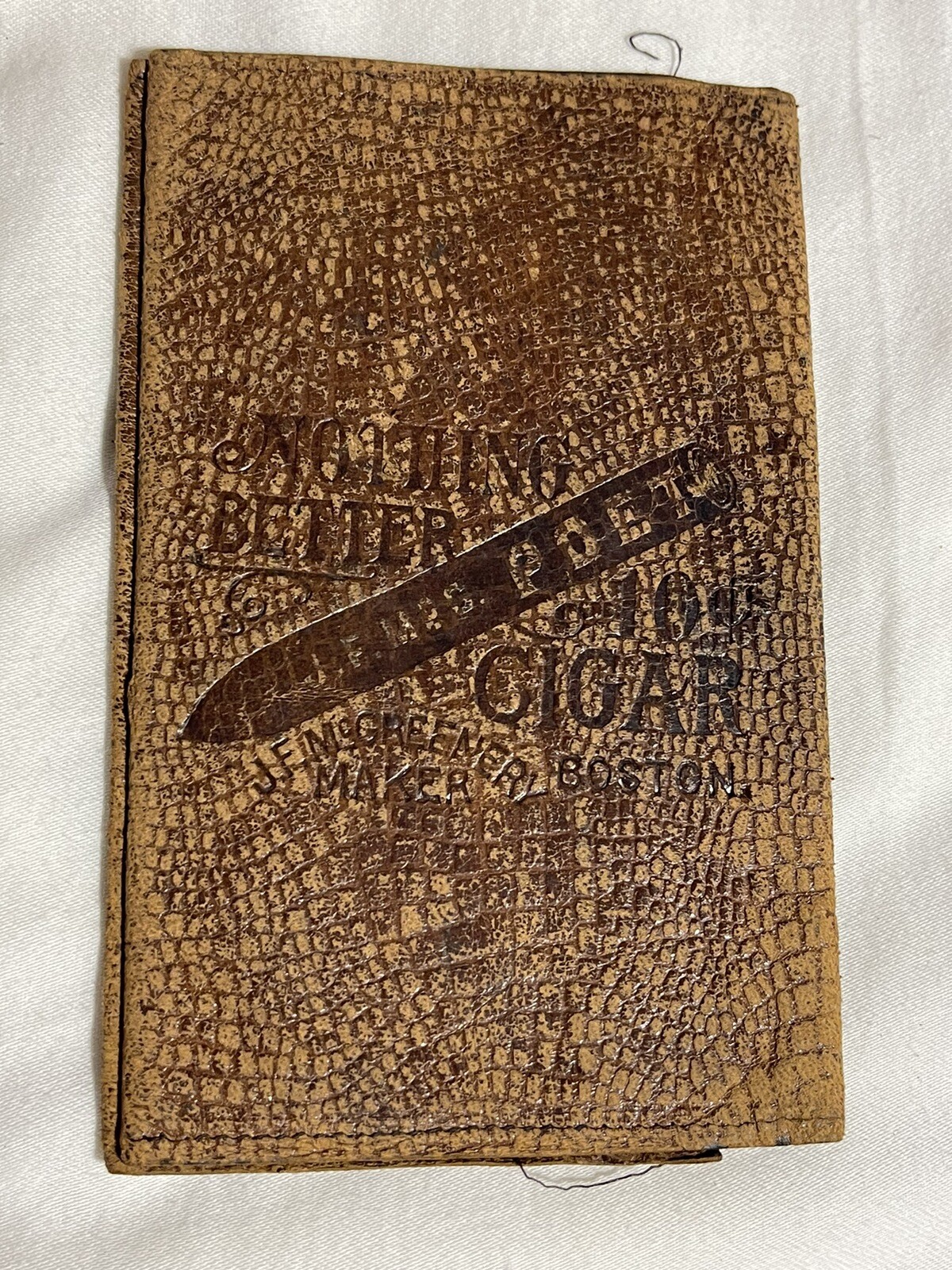 RARE Antique J. F. McGreenery Poet CIGAR Advertising Leather Billfold Wallet RARE Antique J. F. McGreenery Poet CIGAR Advertising Leather Billfold Wallet