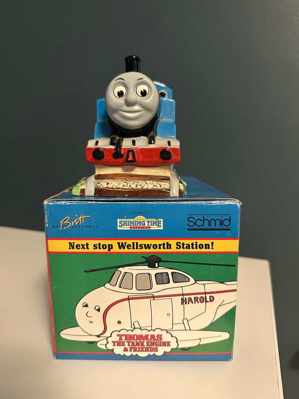 Schmid Ceramic Music Box Thomas The Tank Engine 1994 Engine 1 w/ Conductor WORKS Schmid Ceramic Music Box Thomas The Tank Engine 1994 Engine 1 w/ Conductor WORKS
