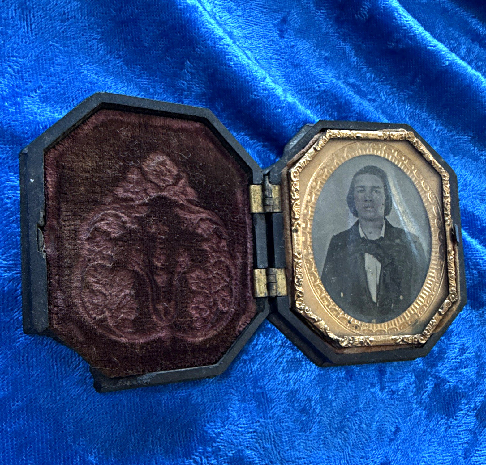 Antique Original Cased Black & White Portrait Photograph of Man Antique Original Cased Black & White Portrait Photograph of Man