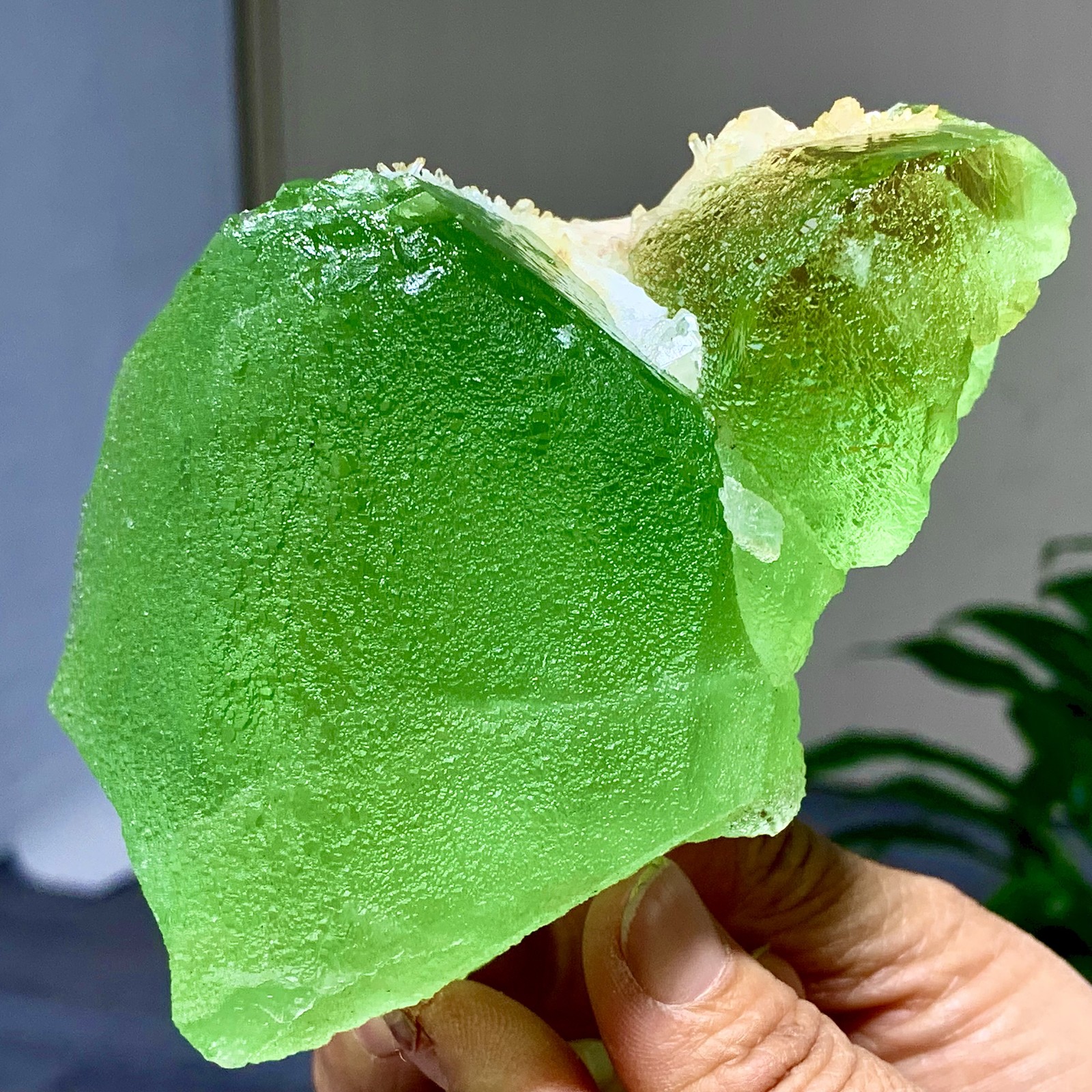 996G Natural transparent green Phantom cube Fluorite Crystal Mineral 996G Natural transparent green Phantom cube Fluorite Crystal Mineral