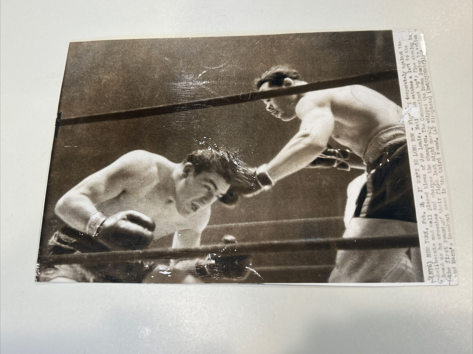 1938 Press Photo Heavyweight Boxer Joe Louis Versus Nathan Mann