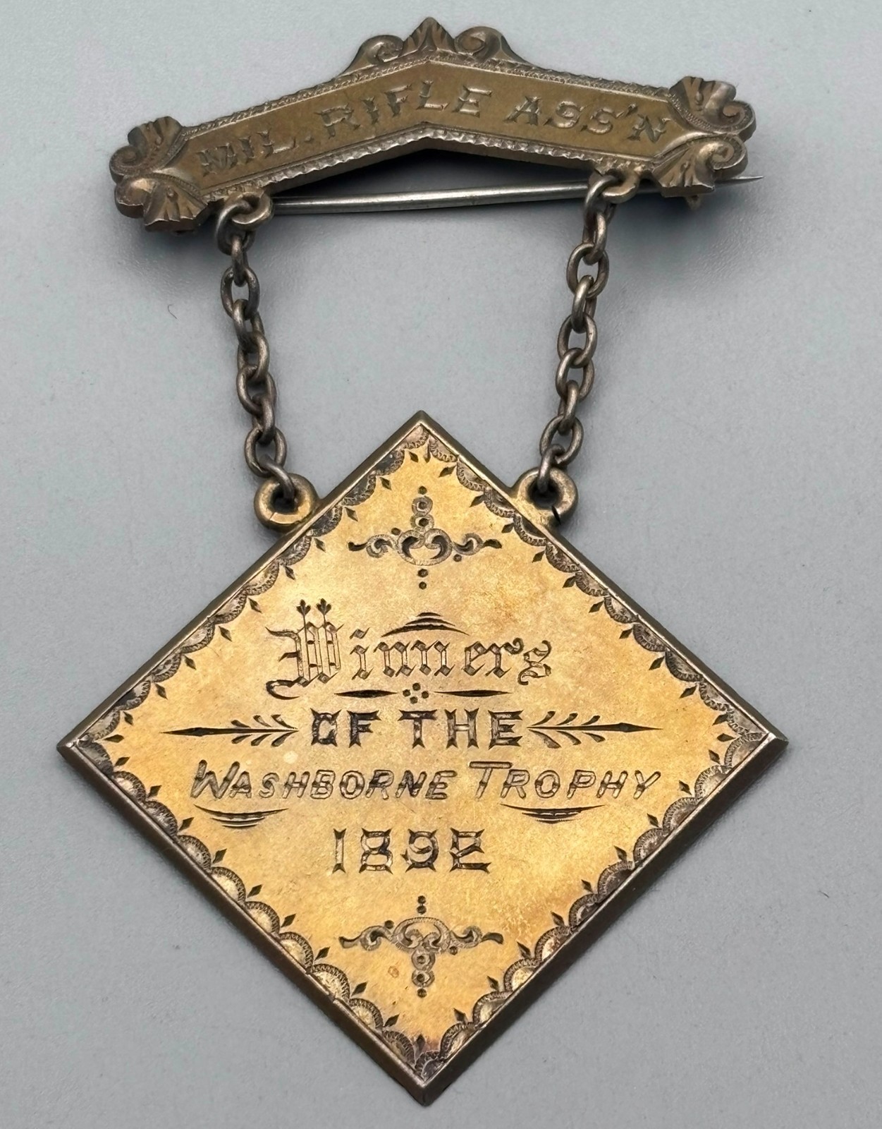 1892 National Rifle Association Washborne Trophy Winner Marksmanship Medal RARE 1892 National Rifle Association Washborne Trophy Winner Marksmanship Medal RARE