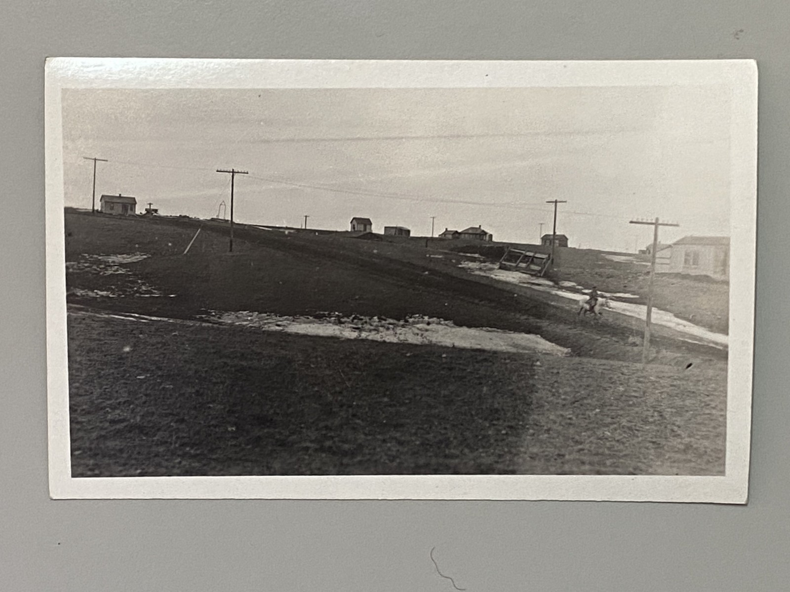 1910s Terry Montana RPPC Postcard Prairie County Vtg Prairie Houses Horseback