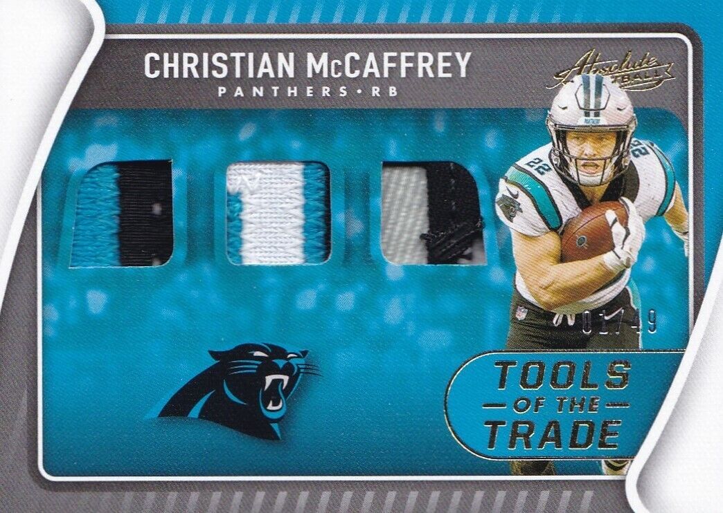 2021 CHRISTIAN MCCAFFREY PANINI ABSOLUTE TOOLS OF THE TRADE TRIPLE PRIME PATCH /
