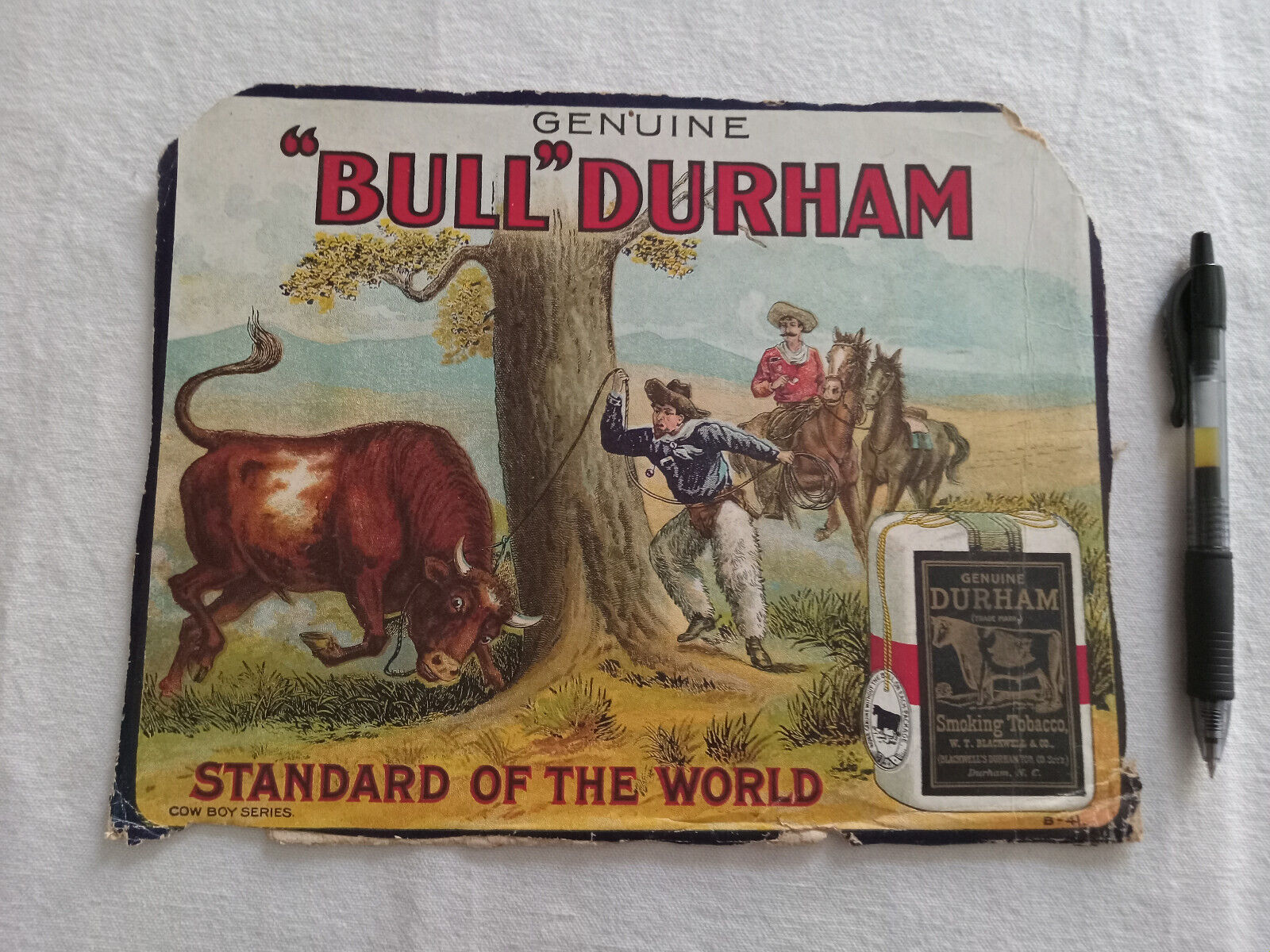 Bull Durham Smoking Tobacco Vintage Ad Western Cowboy Tobacciana Display