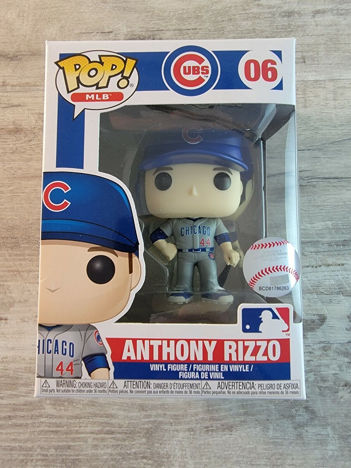 Funko POP Anthony Rizzo MLB 06 Chicago Cubs Grey Gray Jersey Baseball