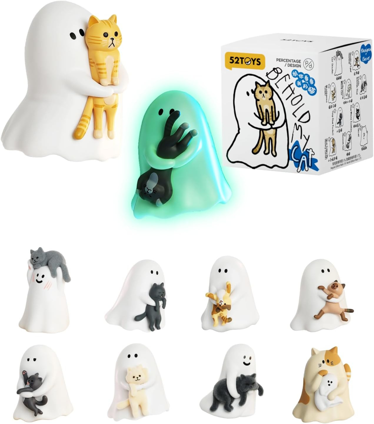 Ghody - Behold My Cat Blind Box, Whole Set 9Pcs Collectible Toy Kawaii Action Fi