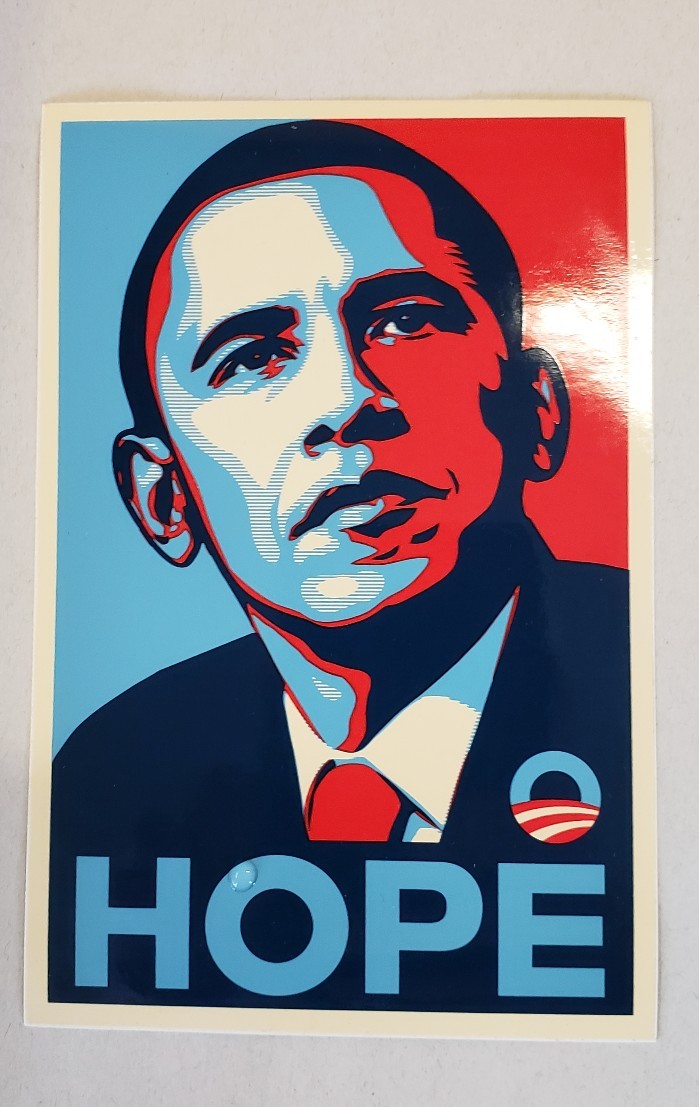 AUTHENTIC 2008 PRESIDENT OBAMA HOPE SCREEN PRINT STICKER-OBEY-SHEPARD FAIREY AUTHENTIC 2008 PRESIDENT OBAMA HOPE SCREEN PRINT STICKER-OBEY-SHEPARD FAIREY
