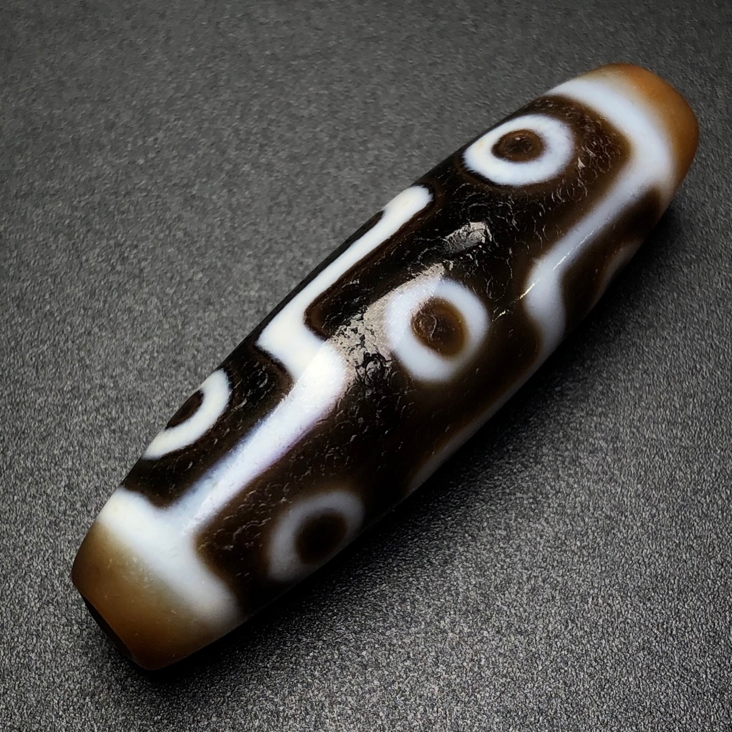 Rare Tibetan Buddhism Agate 9 Eyes Totem Dzi Bead Amulet Necklace Pendant Z141