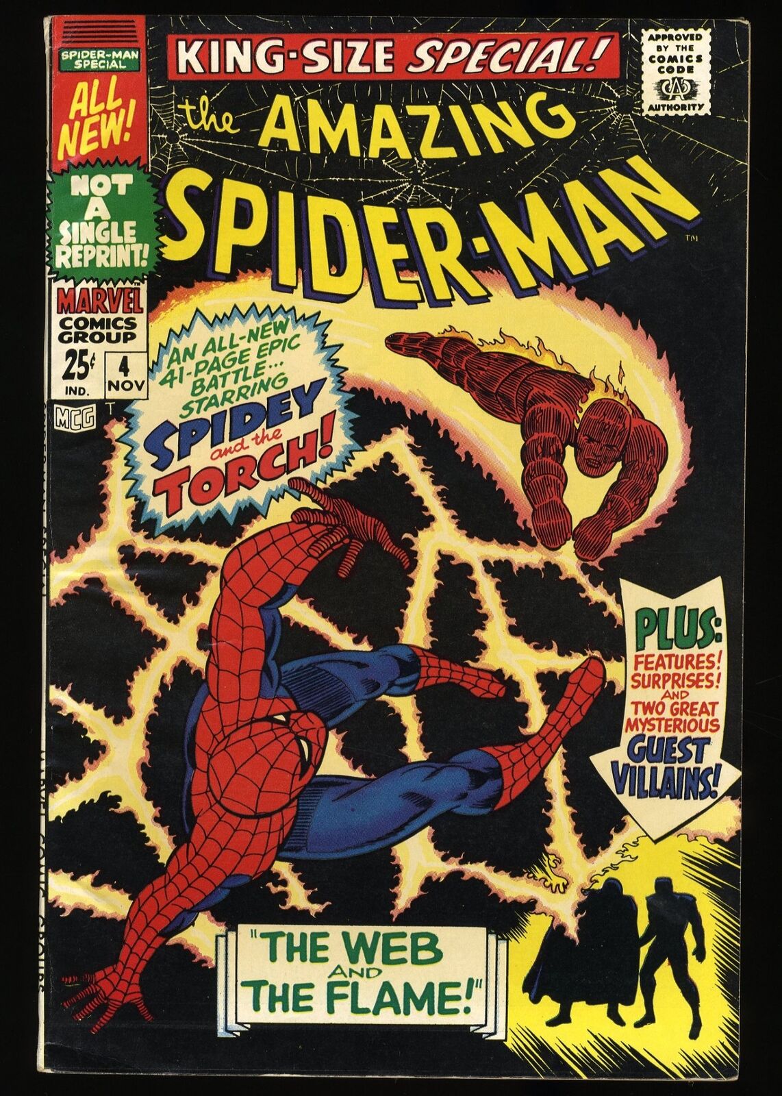 Amazing Spider-Man Annual #4 FN+ 6.5 Human Torch Mysterio Marvel 1967