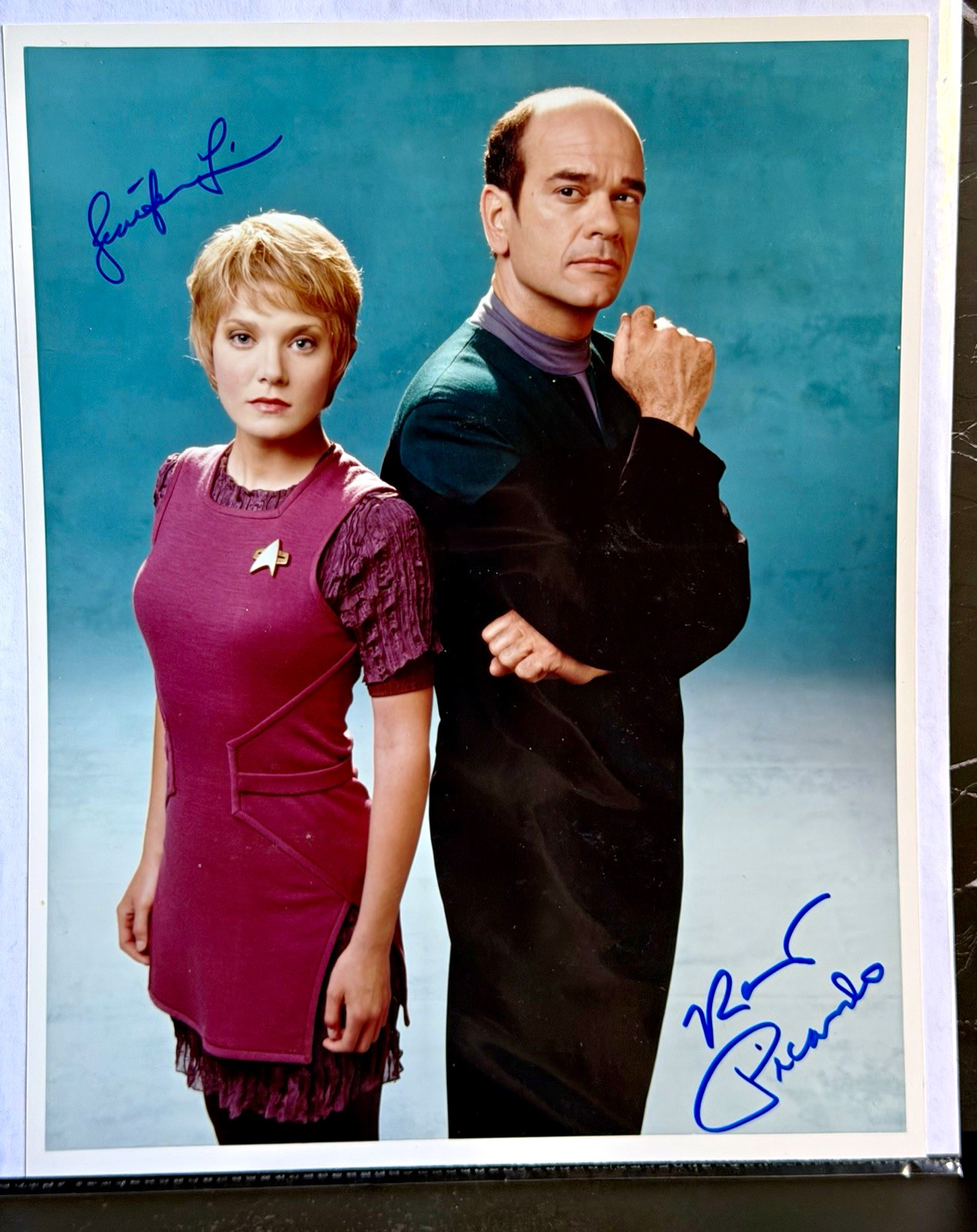 Star Trek Voyager Jennifer Lien Robert Picardo Signed 8x10 Photo Creation COA Star Trek Voyager Jennifer Lien Robert Picardo Signed 8x10 Photo Creation COA