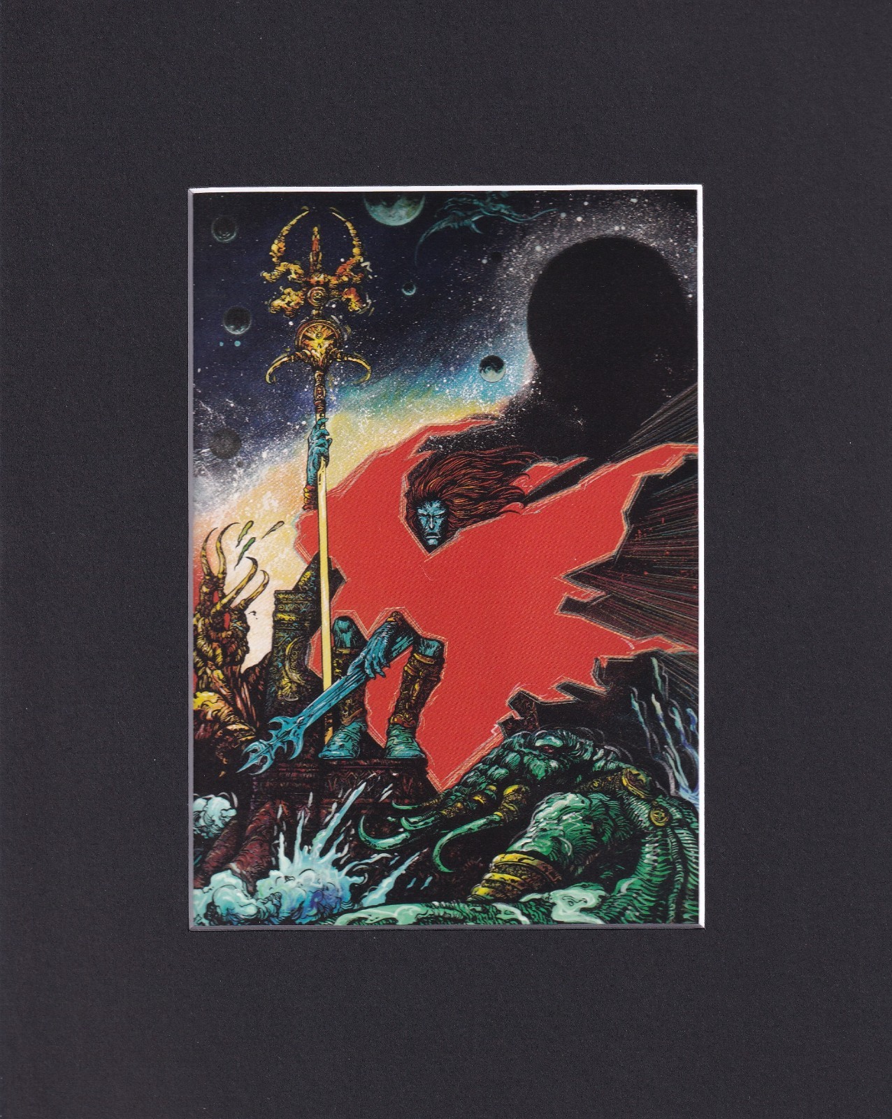 8X10 Matted Print Picture Fantasy Art: Philippe Druillet, 1993, Yragael 8X10 Matted Print Picture Fantasy Art: Philippe Druillet, 1993, Yragael