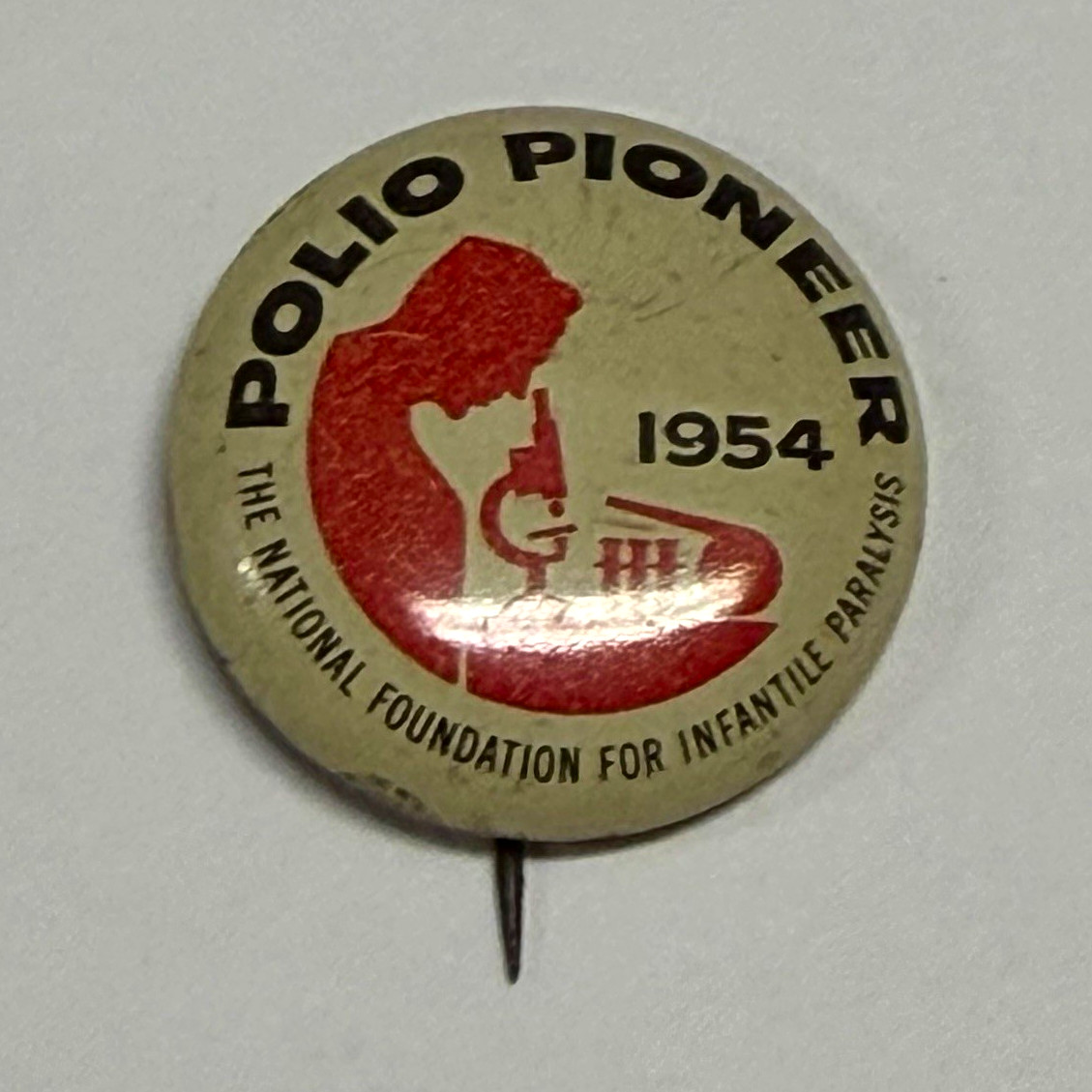 1954 Polio Pioneer Pinback Button - National Foundation for Infantile Paralysis 1954 Polio Pioneer Pinback Button - National Foundation for Infantile Paralysis