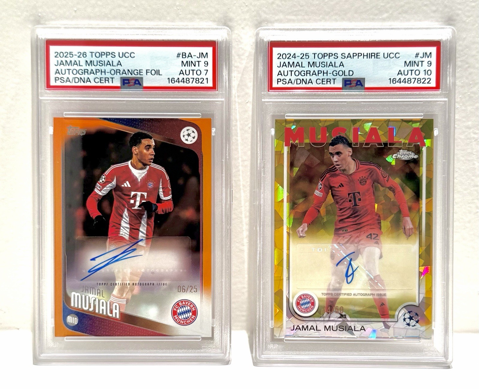 Jamal Musiala 2x Auto PSA 9 /25 /50 Topps Sapphire Gold Orange Bavaria Jamal Musiala 2x Auto PSA 9 /25 /50 Topps Sapphire Gold Orange Bavaria