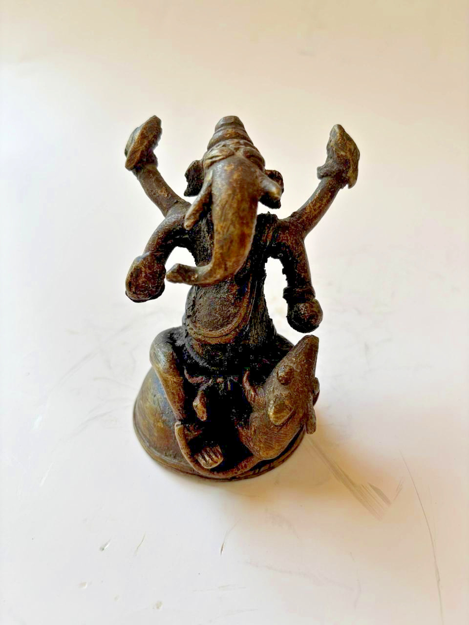 Antique Indian Ganesha Ganesh Metal Statue Hindu Elephant God Deity Period Piece