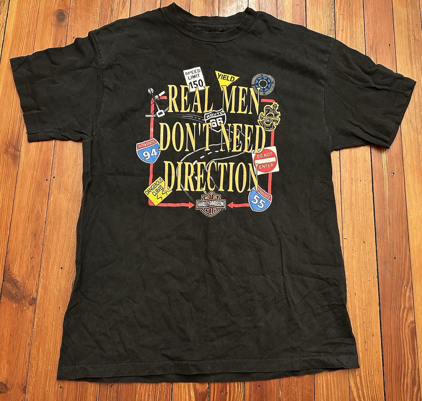 Vintage Harley Davidson Real Men Don’t Need Direction Shirt Falmouth Maine Large Vintage Harley Davidson Real Men Don’t Need Direction Shirt Falmouth Maine Large