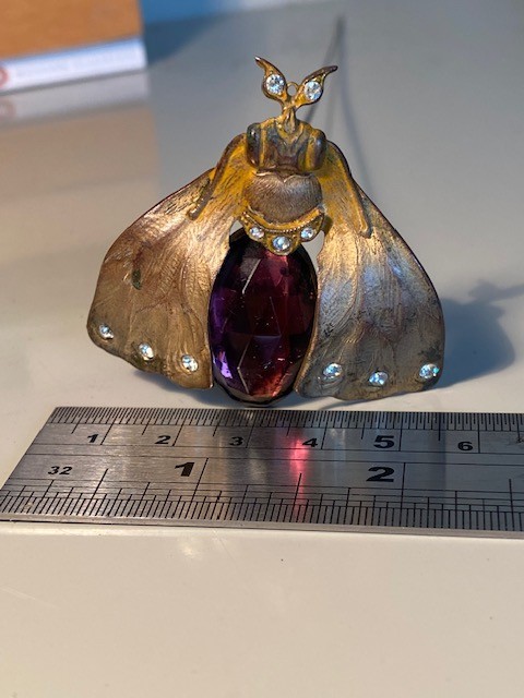 Huge Wonderful Antique Bug Hatpin 1890 - 1910 Huge Wonderful Antique Bug Hatpin 1890 - 1910
