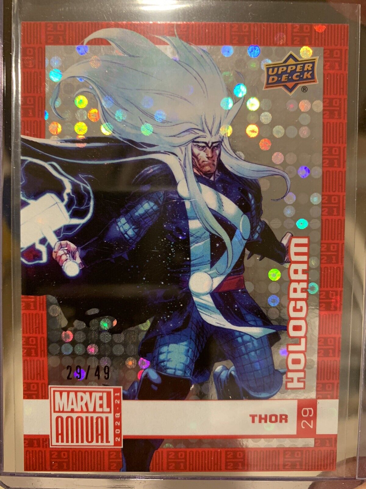 2020-21 Upper Deck Marvel Annual Foil Hologram #’d /49 Thor #29 SP SSP Loki Odin